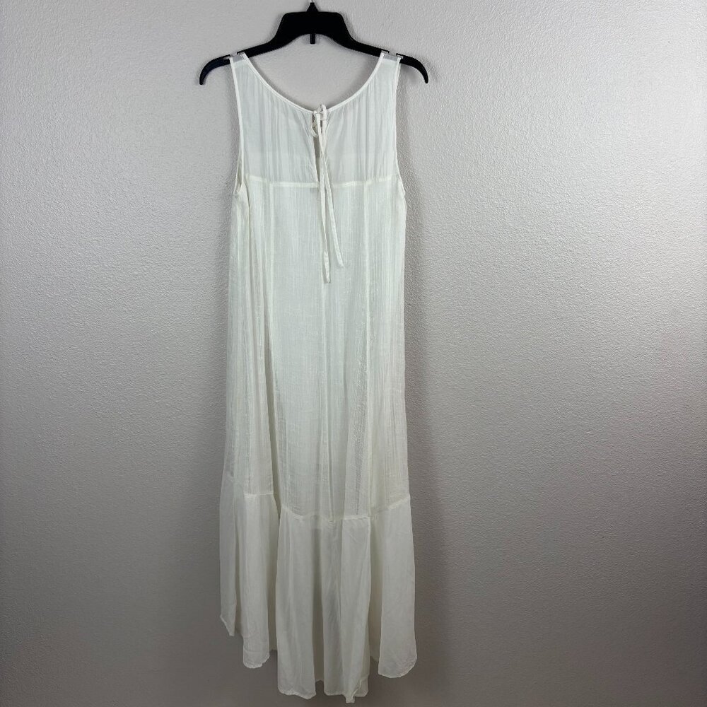 Anthropologie Leifsdottir Womens White Lined Hi-Low Hem Gauze Midi Dress Size S - Picture 3 of 12